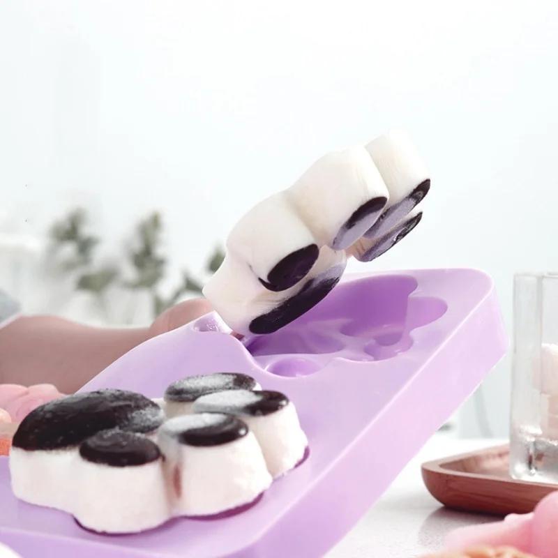Forme de casă făcute manual Silicon Formă de înghețată Tije de gheață Forme Siamese cu Capac DIY Desen Animat Imagine Drăguță Ustensile de Bucătărie