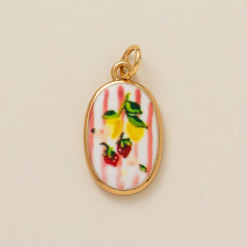 Colorful Dopamine Pendant With Oil Droplets Cute Strawberry Crab Heart Shell Pattern Diy Pendant Charms For Jewelry Making
