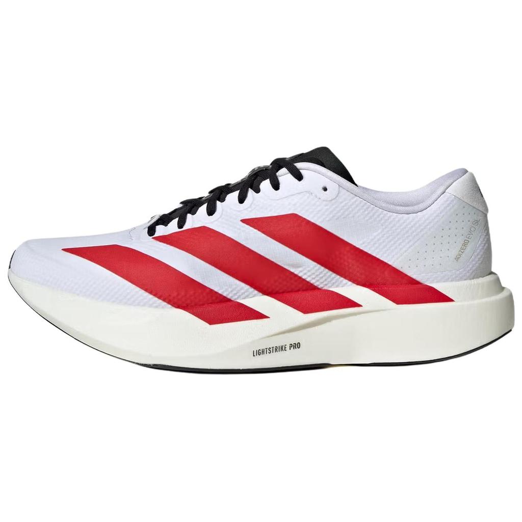 adidas Adizero Evo Sl Gewebte Bequeme Passform Höhensteigernde Laufschuhe Unisex Sneaker Weiß Rot KK3675