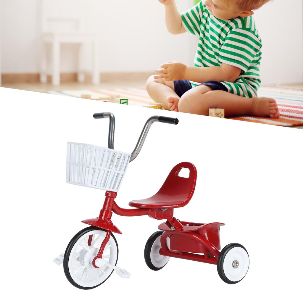 Metall-Dreirad-Modell Dreirad-Modell Dekorative Miniatur-Dreirad-Statue Lebensechtes Dreirad-Spielzeug-Ornament für Schreibtischregal