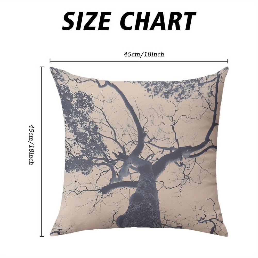 Tree Sky Square Jacquard Pillow Cover for Sofa Office Waist Cushion Cover Home Decorative Pillowcase