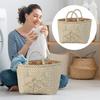 Boho Fabric Laundry Basket Floral Print Quilted Storage Basket Portable Folding Basket Bag with Handles for Home Clothes And Sundries