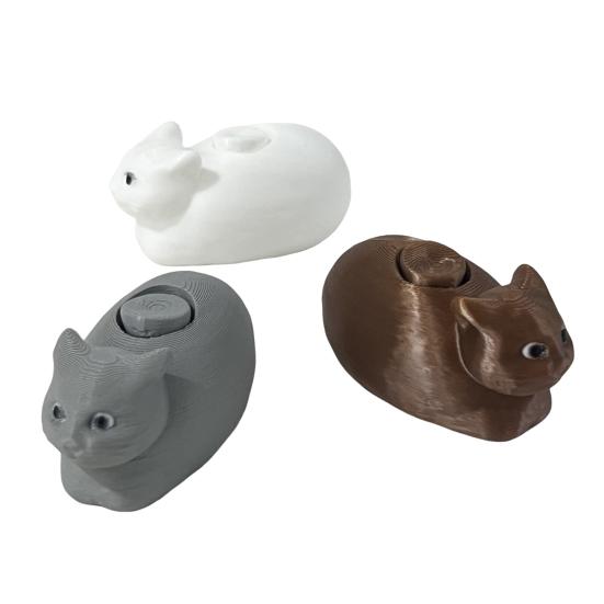 Rotary Cat Meme Figurine 3D Printed PLA Spinning Kitten Statue Sculpture Home Office Desktop Decoration Ornament Meme Collectible Gift