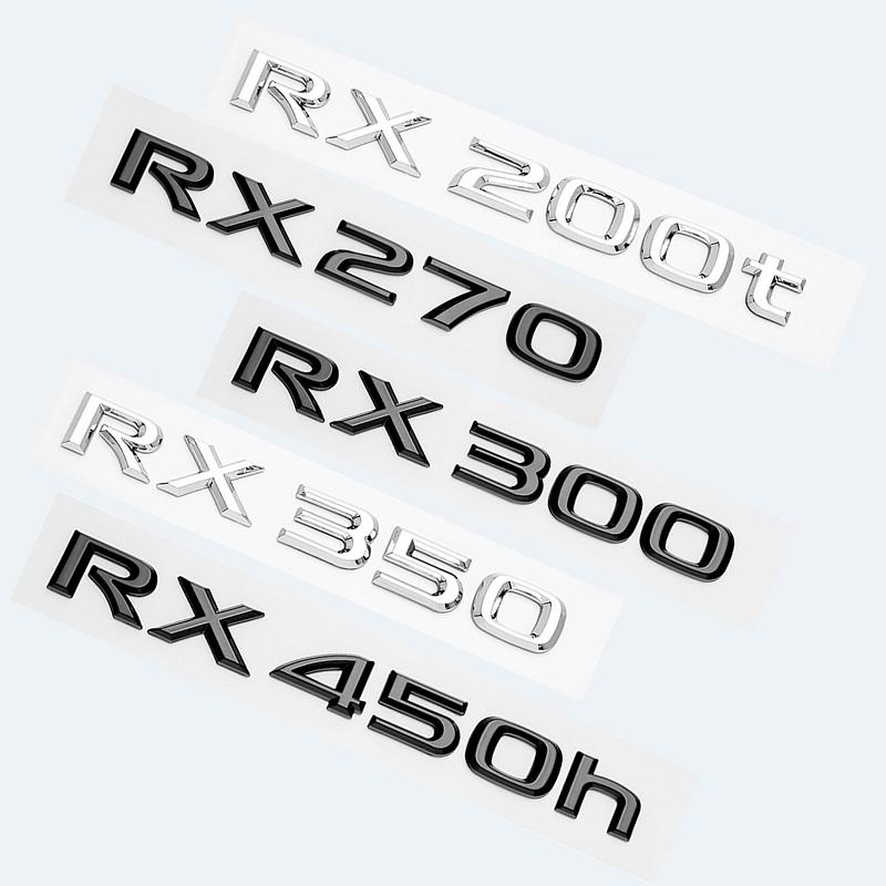 3D Chrome Glossy Black ABS RX200t RX270 RX300 RX350 RX450h RX450hL HYBRID Emblem for LEXUS Car Trunk Trunk Rear Logo Sticker