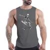 Four Seasons Herren-Fitness-Weste mit Rundhalsausschnitt, lustiges Totenkopf-Muster, 2D-Druck, mehrfarbig, lässig, ärmellos