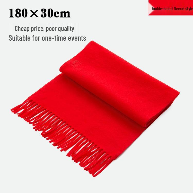Custom Red Scarf for Company Meetings, Celebrations, and Reunions with Logo Printing