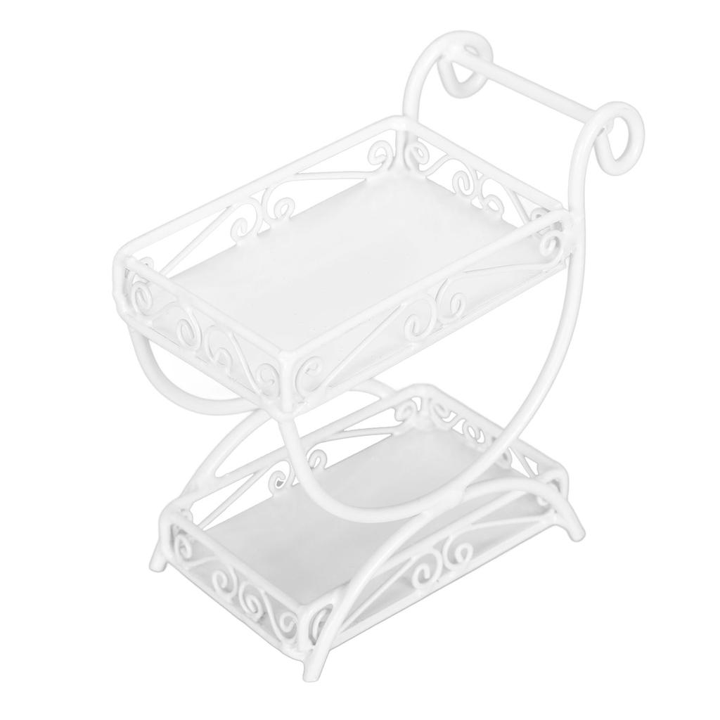 1: 12 Miniature Garden Cart Exquisite Details Metal Dollhouse Flower Cart Ornaments Accessory Black