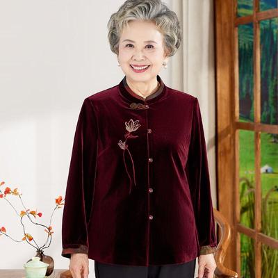 Elegante goldene Samtbluse für Damen mit langen Ärmeln