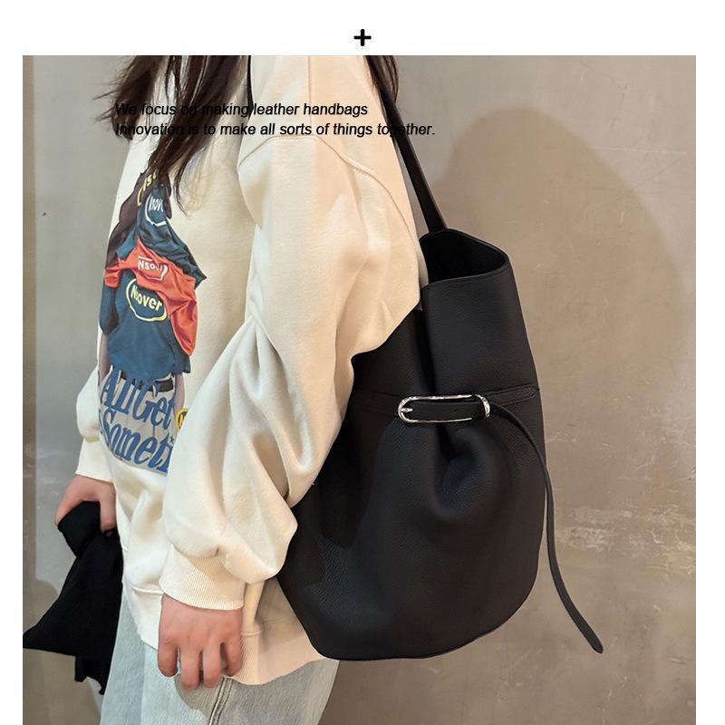 2025 And New Style LiffnerBag Distressed Cowhide Stitching Thread Tote Bag For Women Large Capacity Casual Leather With Decoration