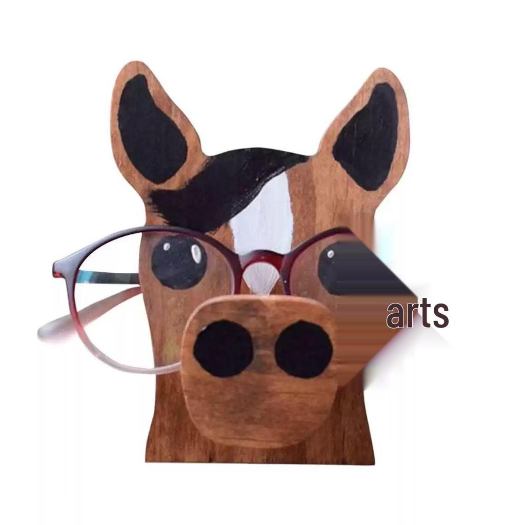 Wooden Animal Glasses Holder Display Stand for Office or Living Room Decor