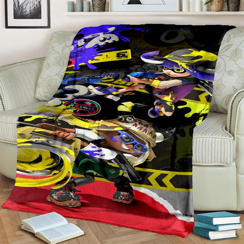 Cartoon PC Gamer 3D Games Splatoon Blanket,Soft Throw Blanket for Home Bedroom Bed Sofa Picnic Travel Office Cover Blanket Kids