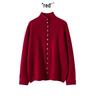 Design-Conscious Pure Cashmere Twelve-Stitch Roll-Edge Turtleneck Cardigan - Autumn/Winter Solid Color Loose Fit