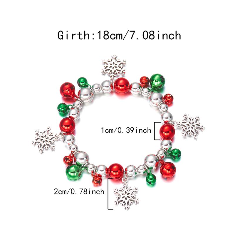 Christmas Colorful Beads Multi Element Pendant Bracelets For Women Santa Claus Snowflake Tree Bracelet Party Jewelry