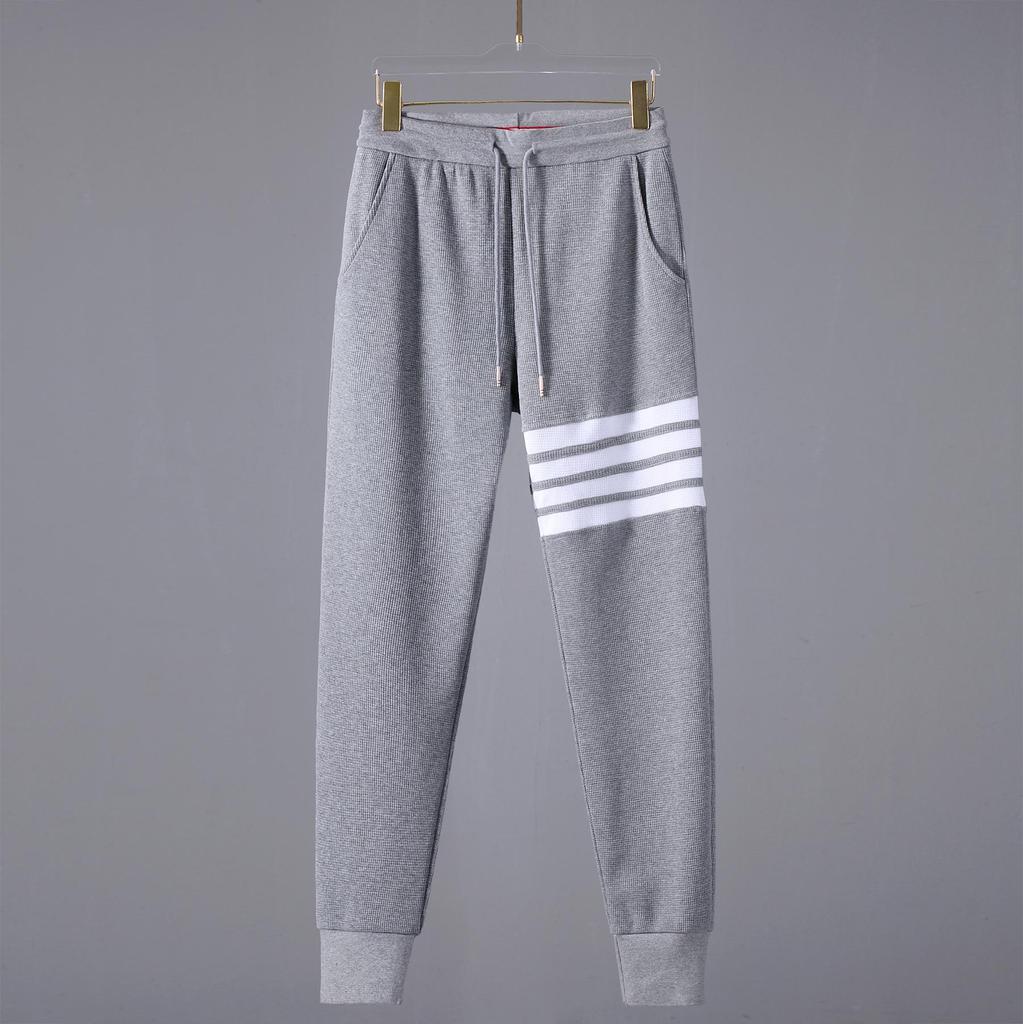TB JL Four-Bar Waffle Sweatpants: Trendy European & American Loose Casual Trousers for Men & Women, Perfect for Autumn & Winter.