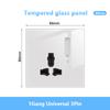White LED Indicator Light Switch Panel Glass Piano Key Self-reset Wall Switch socket,UK FR EU Universal USB Electrical Outlet