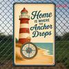 Vintage Nautical Lighthouse Tin Sign 8x12 Inch Rustic Coastal Metal Plaque Wall Decor