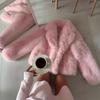 VAYLA Women Winter Imitation Fur Coat Pure Color Furry Collar Loose Lady Mink Fur Outwear Versatile Female Artificial Fur Coat