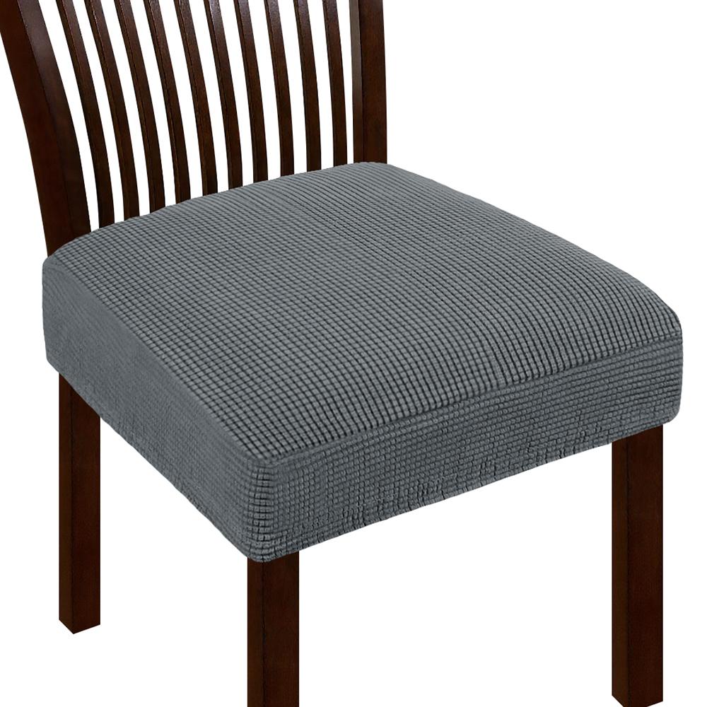 Jacquard Chair Seat Cover Elastic Chair Slipcovers for Home Banquet Dining Room Solid Color Removable Washable Chair Covers