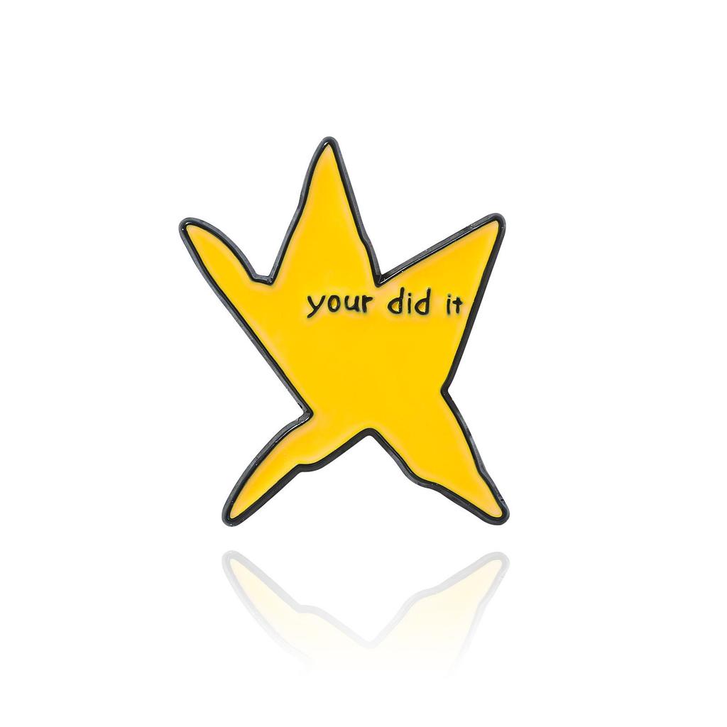 Goofy Star Brooch - You Did It! Funny Meme Badge