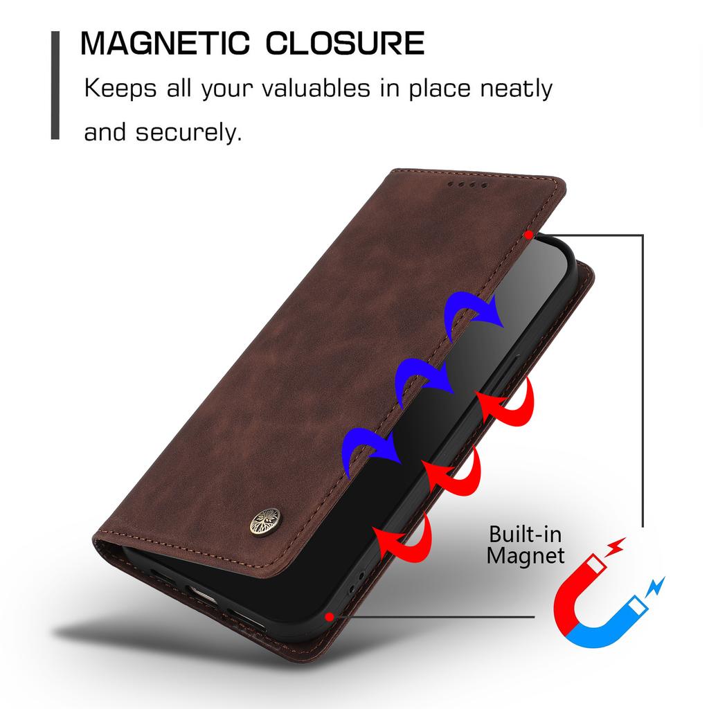 Wallet Case for Galaxy S24 - Leather/PU, Brown