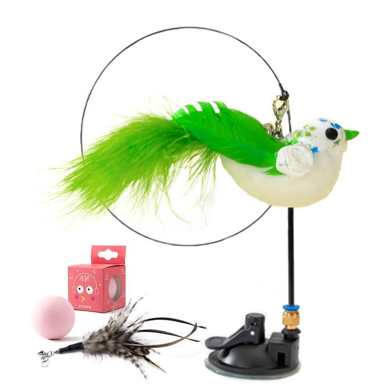 Cat Teasing Stick Cat Relief Self-hi Feather Bite-resistant Steel Wire Long Rod Can Replace The Head Kitten Toys Pet Supplies