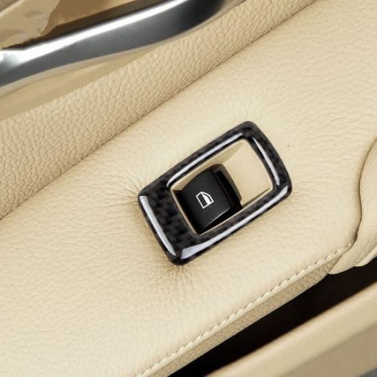 Car Door Armrest Panel Cover Trim Carbon Fiber For BMW 5 series E60 2008-2010