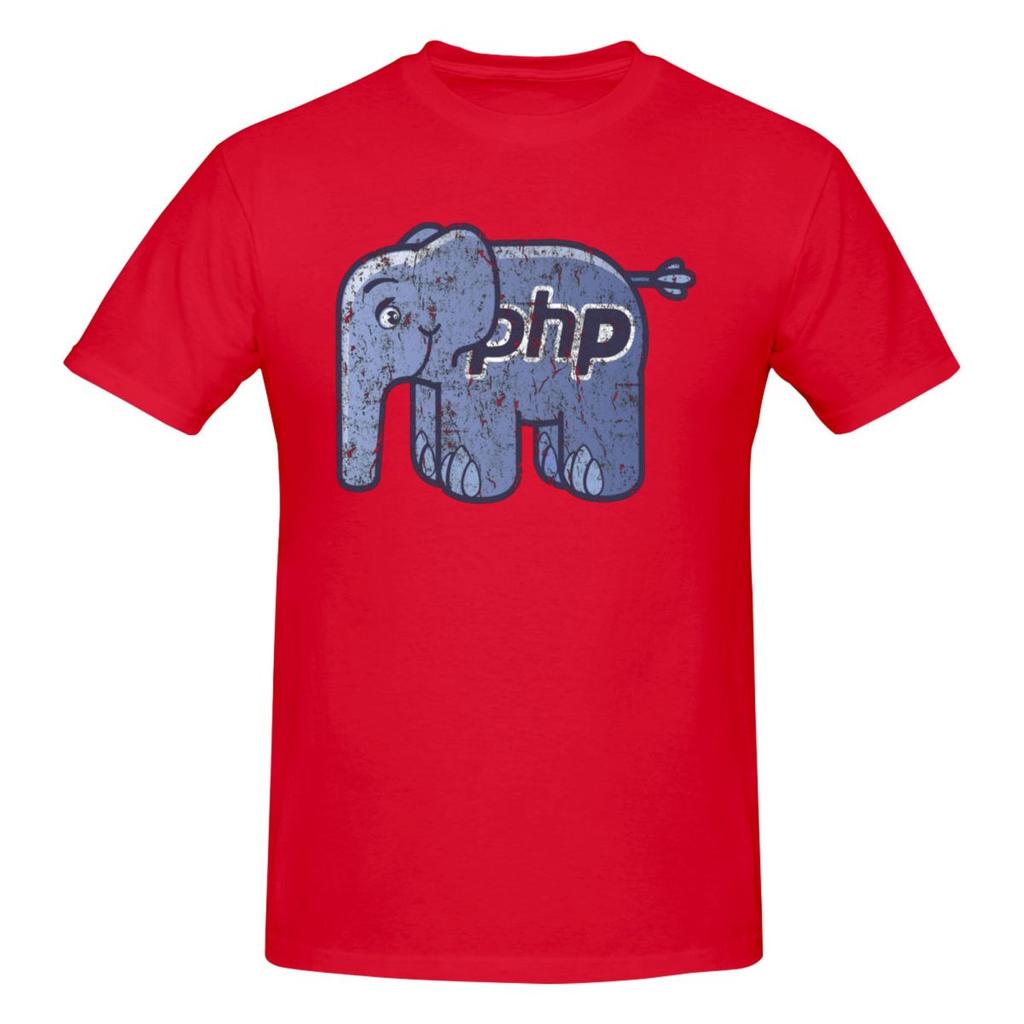 Unisex Vintage PHP ElePHPant Logo Funny Programmer T Shirt Streetwear Oversized Oneck Cotton Short Sleeve Custom T Shirts For Unisex