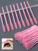 Pink and White Two-tone Mascara Brush Eyebrow Brush Portable Spiral Brush Multi-function Grafting Mascara Cleaning Tool 25PCS