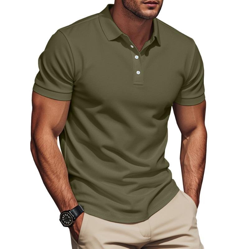 Casual Summer Men T Shirt Slim Gentleman Polo Shirt Short Sleeve