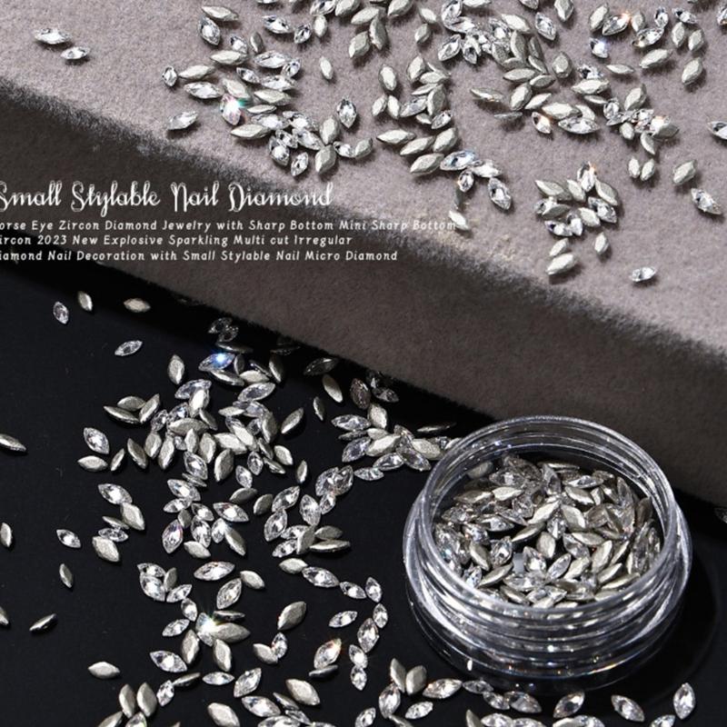 50Pcs Flatback Nail Rhinestones Mini Diamond Nail Charms 3D Crystal Gems Jewelry DIY Manicure Nail Decoration Part