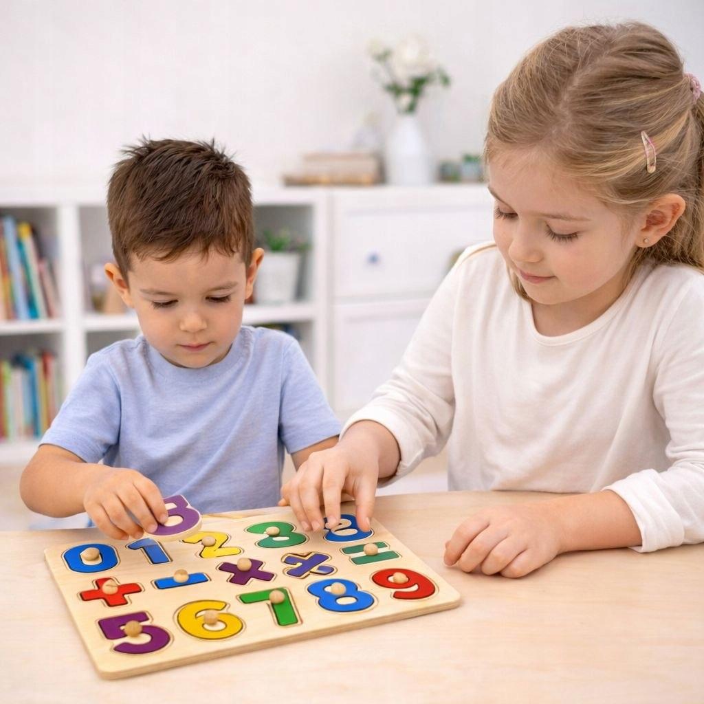 Wooden Puzzle Numbers Mathematics 15 pcs Montessori Learning