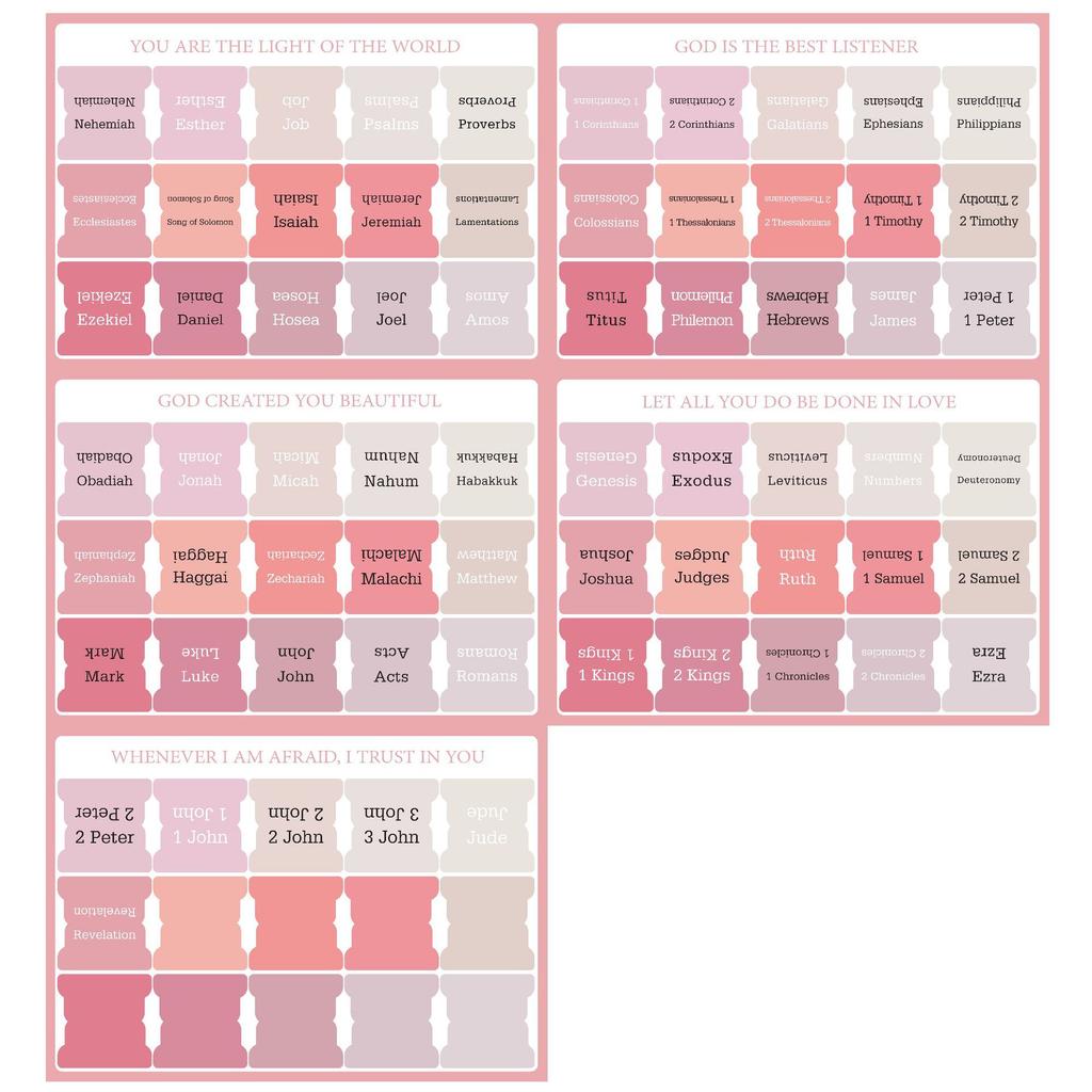 Bible Tabs Large Print Laminated Repositionable Index Stickers for Women and Men - English Study Bible Journaling Accessories