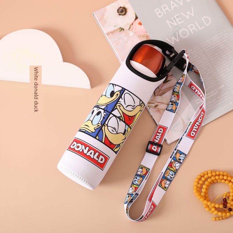 Baihui 500ml Large-Capacity Thermos Cup Cover for Adults, Portable Hand-Held Cross-Body Protective Cover, Anti-Fall