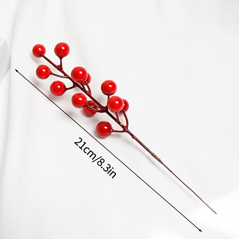 10/20pcs Artificial Berry Fake Flowers Christmas New Year Decor Xmas Tree Ornaments Foam Flower Bouquet DIY Desktop Decoration