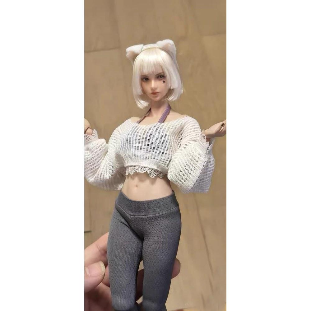 HAMRETHYPPZ 1/6 Female Costume Yoga Pants Fashion Fitness Slimming Lattice Outdoor Pants (Body, Head, Shoes Not Included)