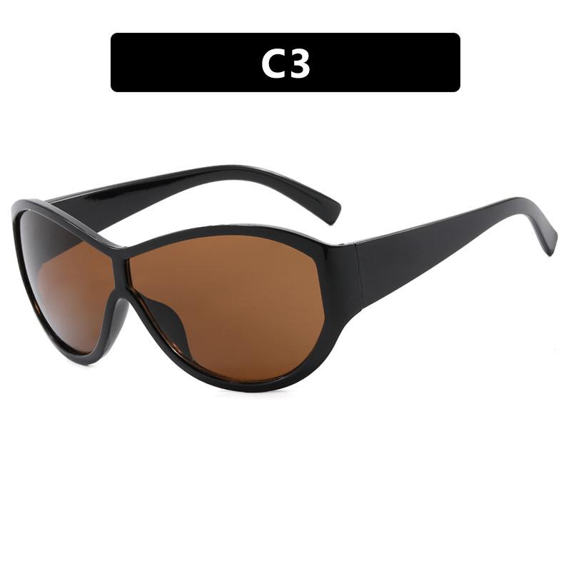 New Large Frame Frog Eyeglasses Fashionable Windproof Retro Slimming Sunscreen Korean Style Sunglasses for Men And Women