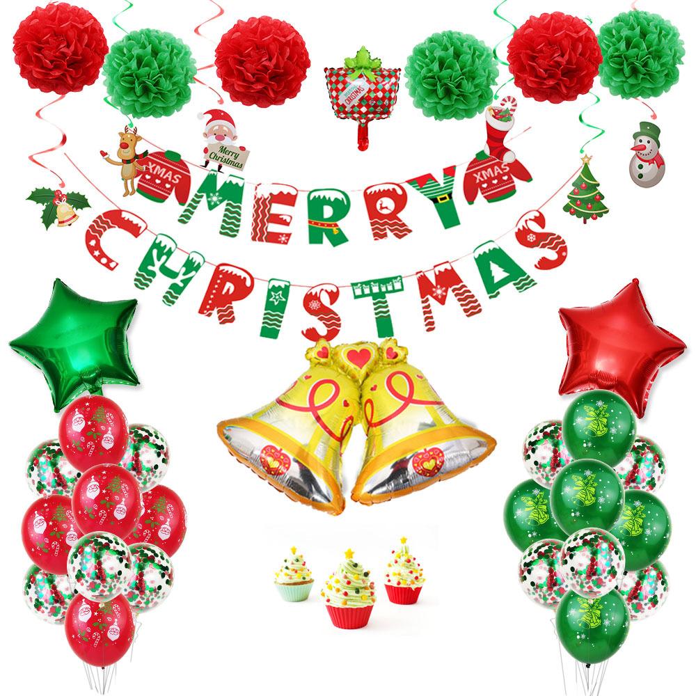 

Набор рождественских шаров-украшений Рождественский Веселый шар-украшение Колокольчик из алюминиевой фольги Christmas sweater flag pulling package