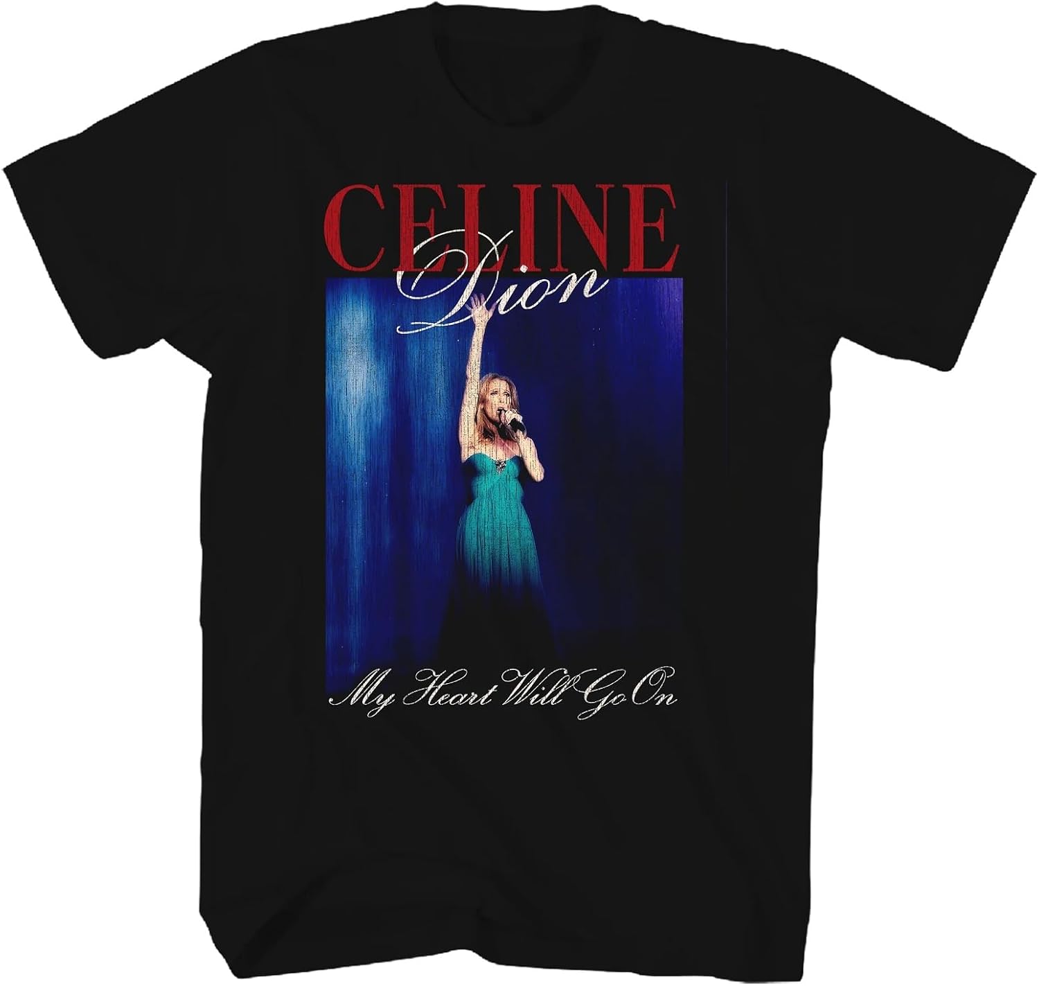 Celine Dion Men s My Heart Will Go On T-Shirt Black | Officially Licensed Merchandise M
