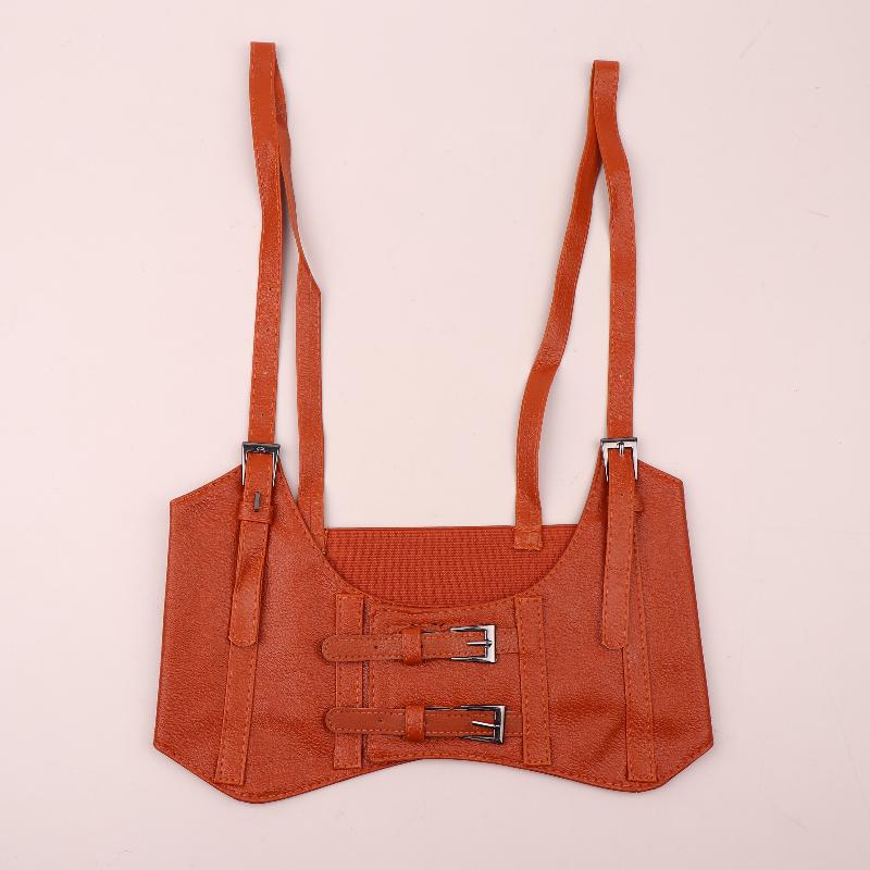 1Pc Women'S Waist Belt Underbust Corset Pu Leather Adjustable Punk Cummerbund Corset Wide Belts Dress Costume Waistband Cincher