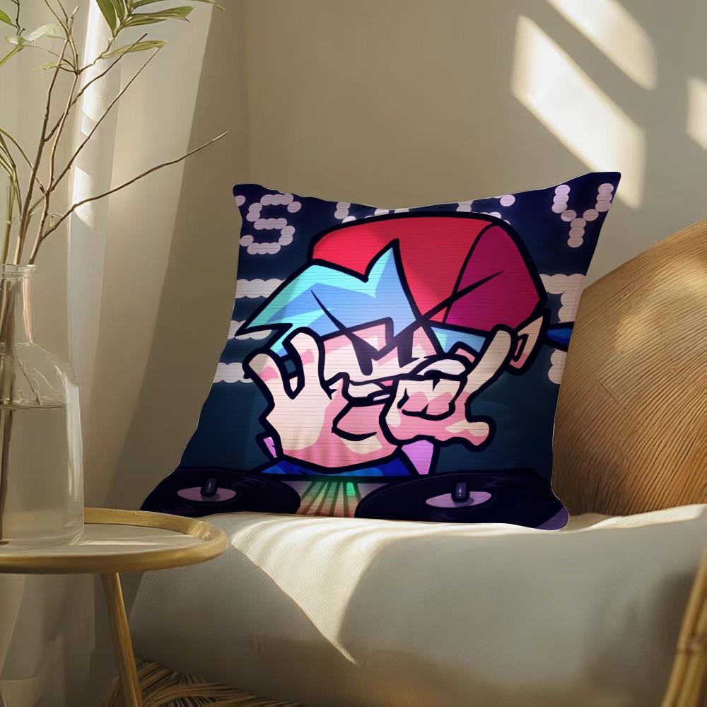 Friday Night F-Funkin Cushion Cover Soft Short Plush Pillow Cover Smooth Cozy Texture Aesthetic Cushion Case Home Decor