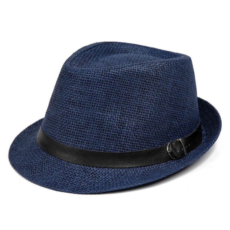 Jazz hat straw hat men's and women's travel beach hat spring and summer sunshade British hat parent-child children's top hat casual cool hat