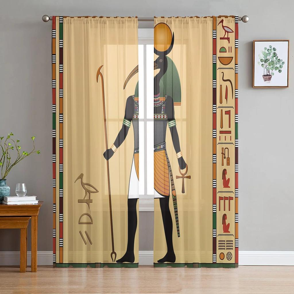 Woman Mural Window Curtains for Living Room Kitchen Door Curtain Sheer Curtains for Bedroom