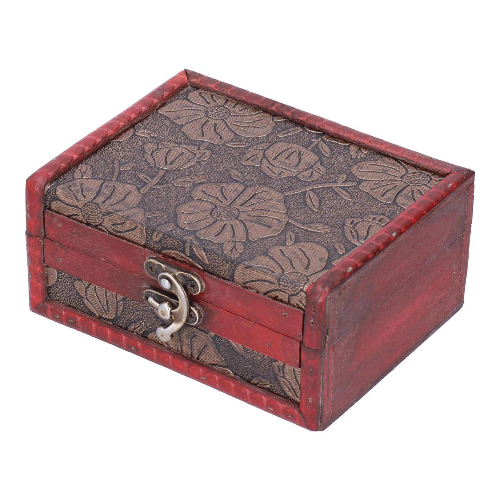 

Винтажная шкатулка для украшений с цветочным узором, деревянная, декоративная, органайзер для хранения, контейнер, кейс