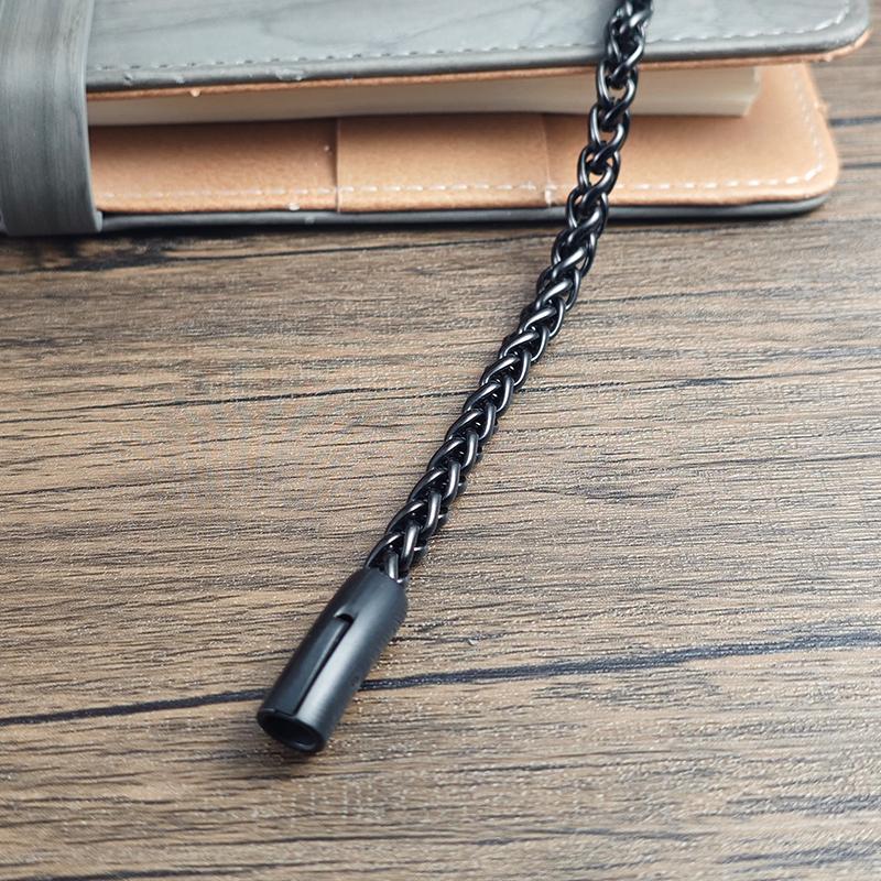6mm Stainless Steel Black Chain Bracelet for Women Men Fashion Bride Bangle Trendy Wedding Party Couple Jewelry Birthday Gift