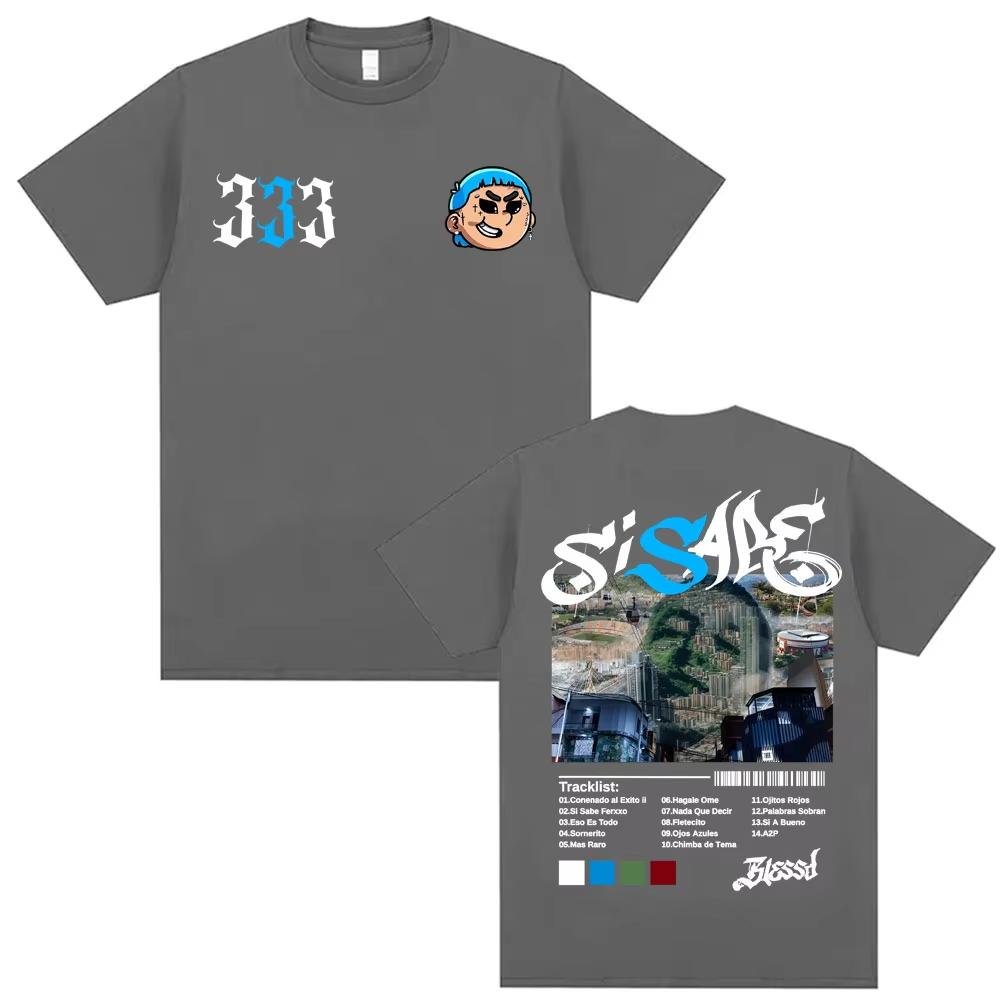 Rapper Blessd Si Sabe Album Tour Merch Tshirts Men Women Fashion Hip Hop Short Sleeve Top 2026 summer Cotton Comfort T Shirt