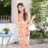 New Chinese sleeveless cheongsam 1011 new women's summer daily wear young floral dress temperament is beautiful