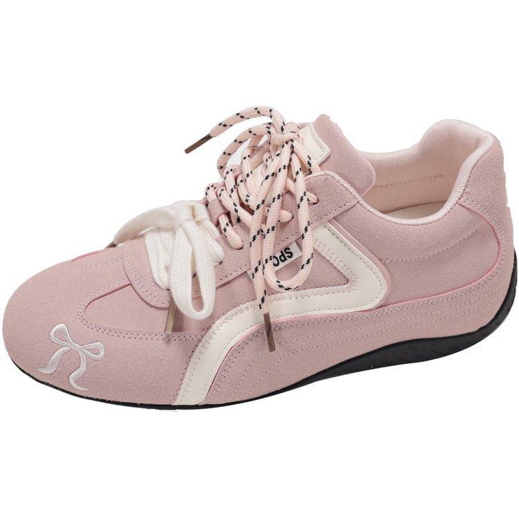 2025 new retro Dexun shoes versatile flat casual shoes women's sports board shoes 5cm breathable red