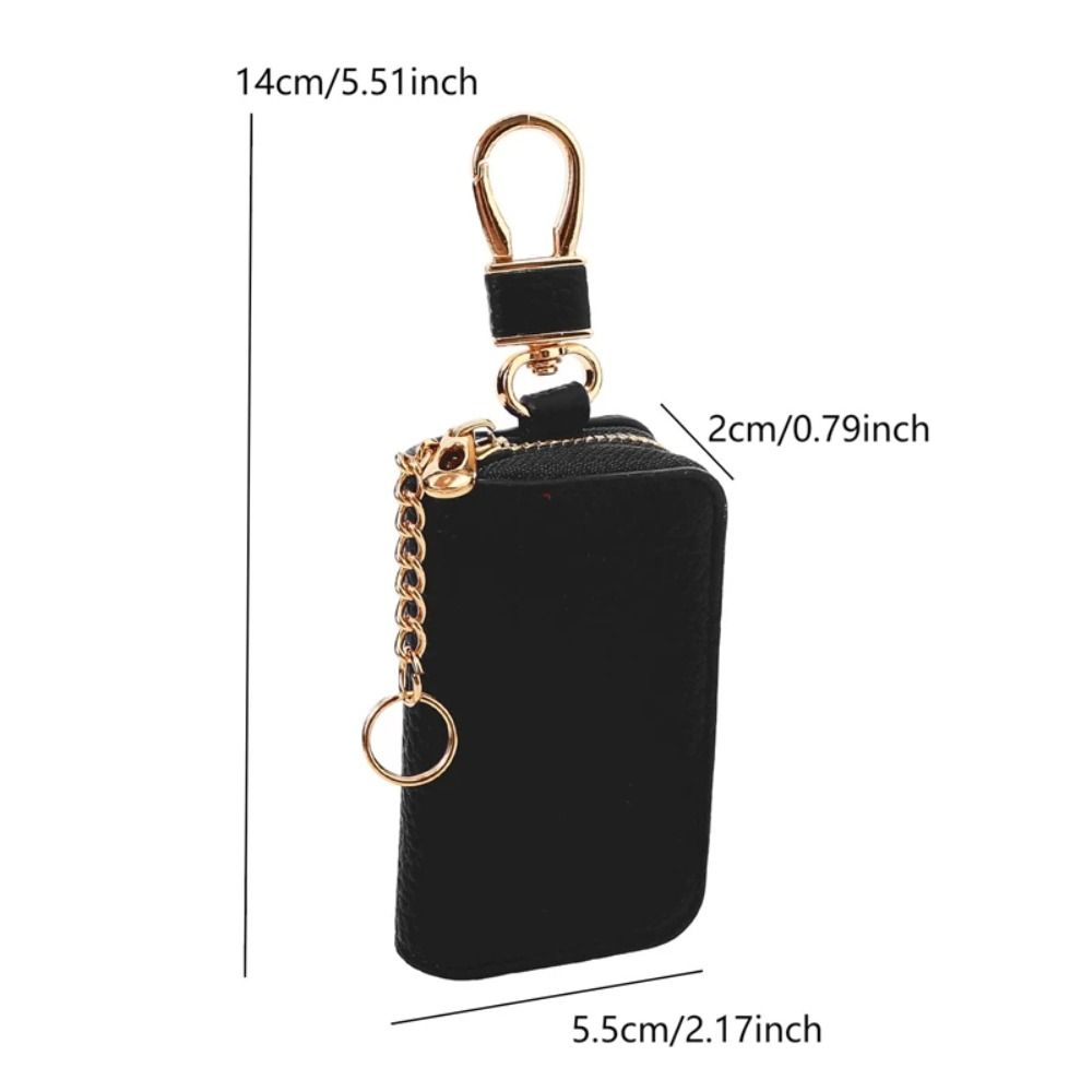 New PU Leather Car Key Bag Wallet Keychain Fashion Zipper Key Holder Organizer Simple Mini Car Key Case