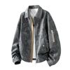 Giacca Larga Casual Giacca da Uomo con Bavero Imitazione Denim Business Giacca Taglie Forti Giacca Casual