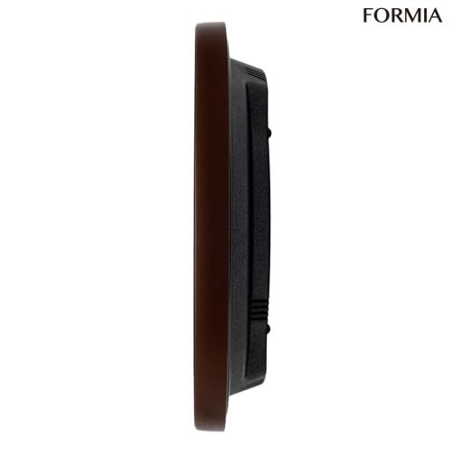 Formia Wall Clock, Radio-Controlled, Quiet, with Temperature and Humidity Monitors, Date, Calendar, Day of the Week, and Nighttime Stop Function, Brow